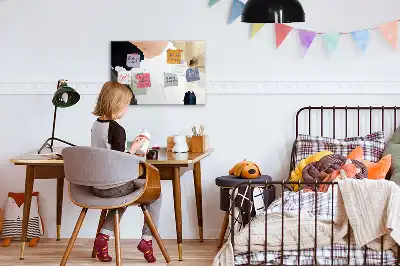 Beschrijfbaar glazen magneetbord met abstract vlekkenontwerp