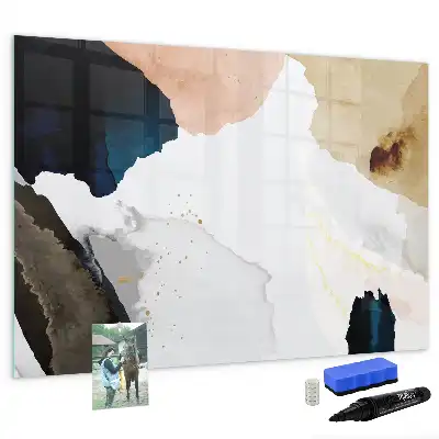 Beschrijfbaar glazen magneetbord met abstract vlekkenontwerp