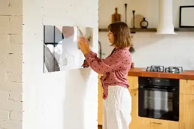 Beschrijfbaar glazen magneetbord met abstract vlekkenontwerp