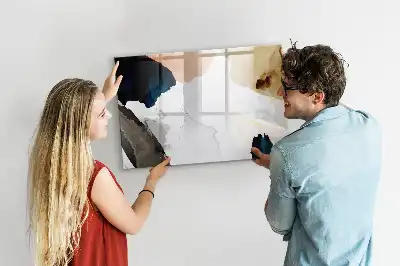 Beschrijfbaar glazen magneetbord met abstract vlekkenontwerp
