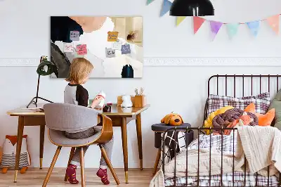 Beschrijfbaar glazen magneetbord met abstract vlekkenontwerp