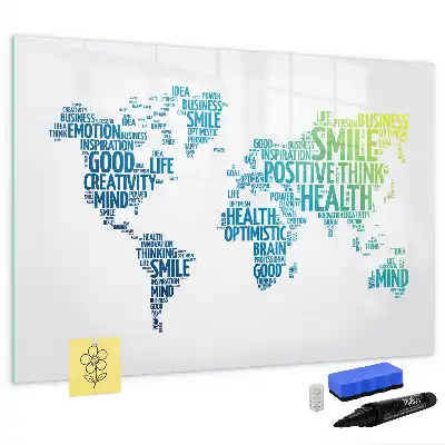 Magnetisch glazen schrijfbord met lieve woorden kaart