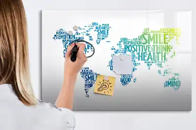 Magnetisch glazen schrijfbord met lieve woorden kaart