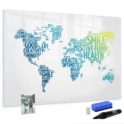Magnetisch glazen schrijfbord met lieve woorden kaart
