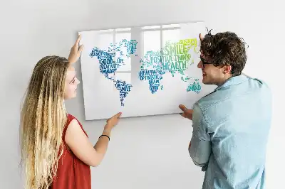Magnetisch glazen schrijfbord met lieve woorden kaart
