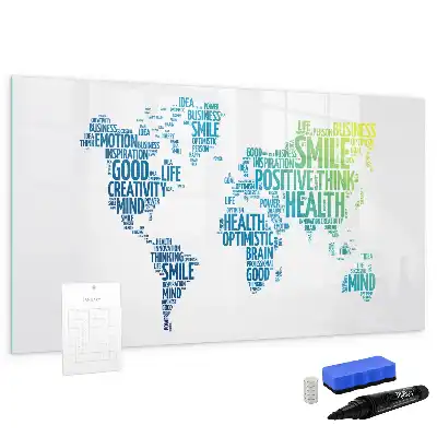 Magnetisch glazen schrijfbord met lieve woorden kaart