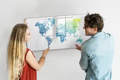Magnetisch glazen schrijfbord met lieve woorden kaart