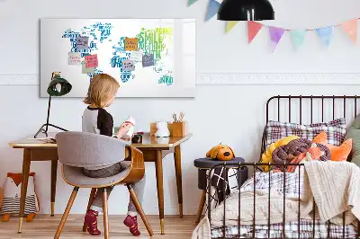 Magnetisch glazen schrijfbord met lieve woorden kaart