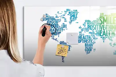 Magnetisch glazen schrijfbord met lieve woorden kaart