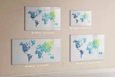 Magnetisch glazen schrijfbord met lieve woorden kaart