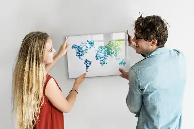 Magnetisch glazen schrijfbord met lieve woorden kaart