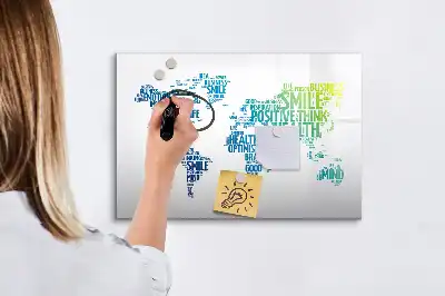 Magnetisch glazen schrijfbord met lieve woorden kaart