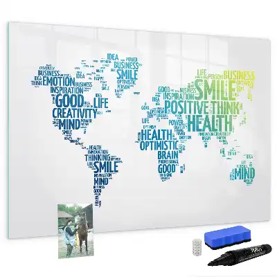 Magnetisch glazen schrijfbord met lieve woorden kaart