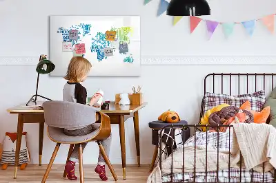 Magnetisch glazen schrijfbord met lieve woorden kaart