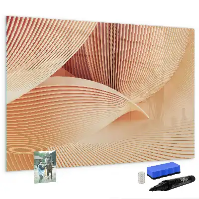 Magnetisch glazen memobord met abstract golfpatroon