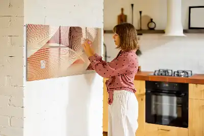 Magnetisch glazen memobord met abstract golfpatroon