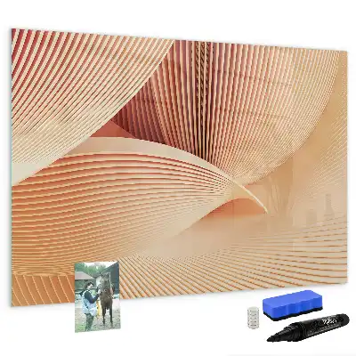 Magnetisch glazen memobord met abstract golfpatroon