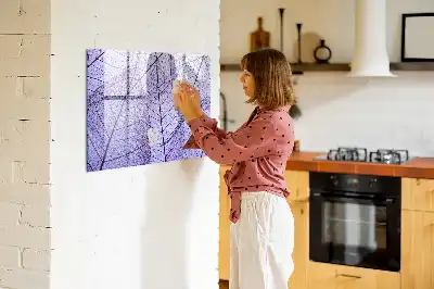 Beschrijfbaar glazen magneetbord met design van natuurbladeren