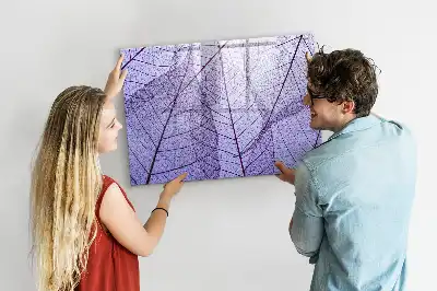 Beschrijfbaar glazen magneetbord met design van natuurbladeren