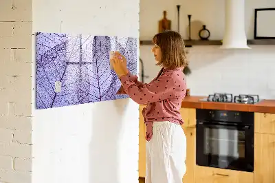 Beschrijfbaar glazen magneetbord met design van natuurbladeren