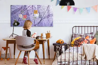 Beschrijfbaar glazen magneetbord met design van natuurbladeren