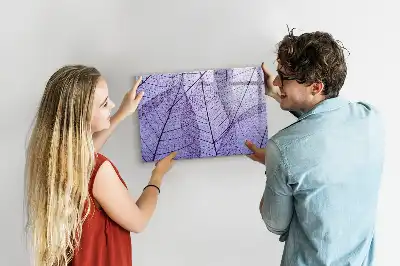 Beschrijfbaar glazen magneetbord met design van natuurbladeren