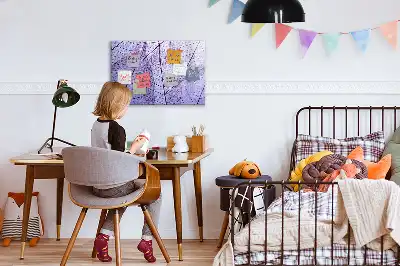 Beschrijfbaar glazen magneetbord met design van natuurbladeren
