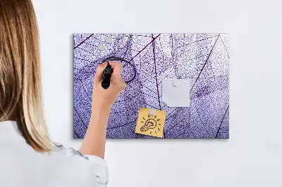 Beschrijfbaar glazen magneetbord met design van natuurbladeren