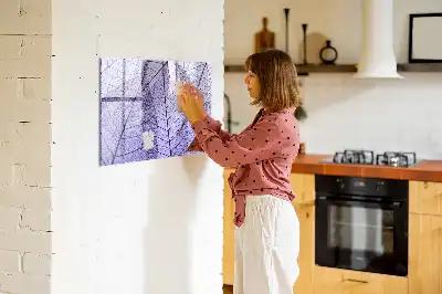 Beschrijfbaar glazen magneetbord met design van natuurbladeren