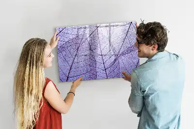 Beschrijfbaar glazen magneetbord met design van natuurbladeren