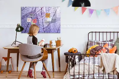 Beschrijfbaar glazen magneetbord met design van natuurbladeren