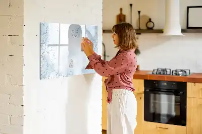 Beschrijfbaar glazen magneetbord met design plantschets