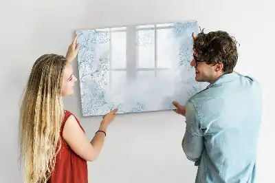 Beschrijfbaar glazen magneetbord met design plantschets