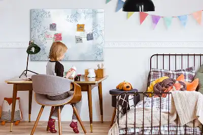 Beschrijfbaar glazen magneetbord met design plantschets