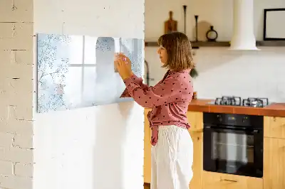 Beschrijfbaar glazen magneetbord met design plantschets