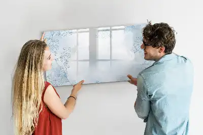 Beschrijfbaar glazen magneetbord met design plantschets