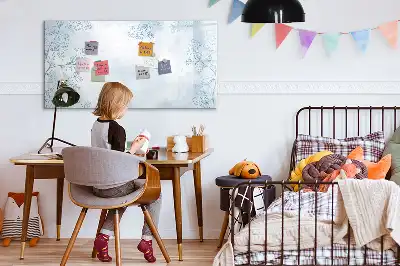 Beschrijfbaar glazen magneetbord met design plantschets