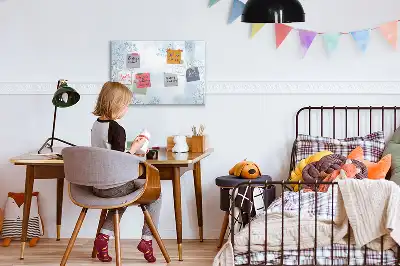 Beschrijfbaar glazen magneetbord met design plantschets