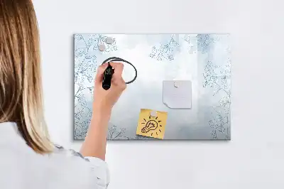 Beschrijfbaar glazen magneetbord met design plantschets