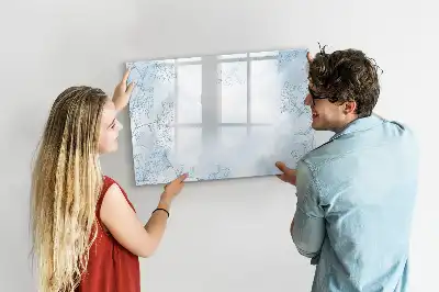 Beschrijfbaar glazen magneetbord met design plantschets
