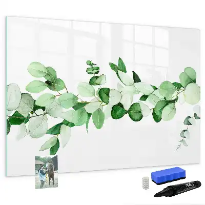 Magnetisch glazen memobord met motief van planttakken