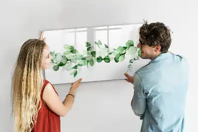 Magnetisch glazen memobord met motief van planttakken