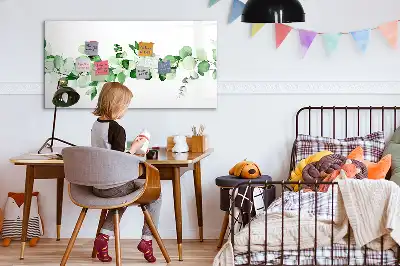 Magnetisch glazen memobord met motief van planttakken