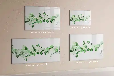 Magnetisch glazen memobord met motief van planttakken
