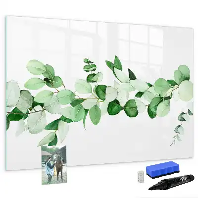 Magnetisch glazen memobord met motief van planttakken