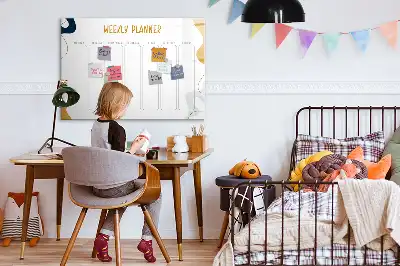 Glazen weekplanner beschrijfbaar magneetbord met design