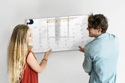 Glazen weekplanner beschrijfbaar magneetbord met design
