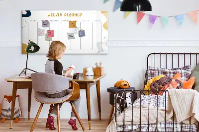 Glazen weekplanner beschrijfbaar magneetbord met design