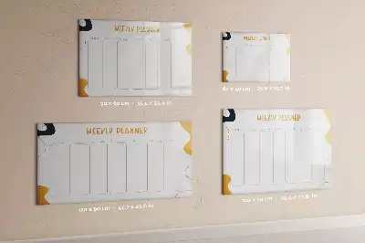 Glazen weekplanner beschrijfbaar magneetbord met design