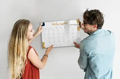 Glazen weekplanner beschrijfbaar magneetbord met design